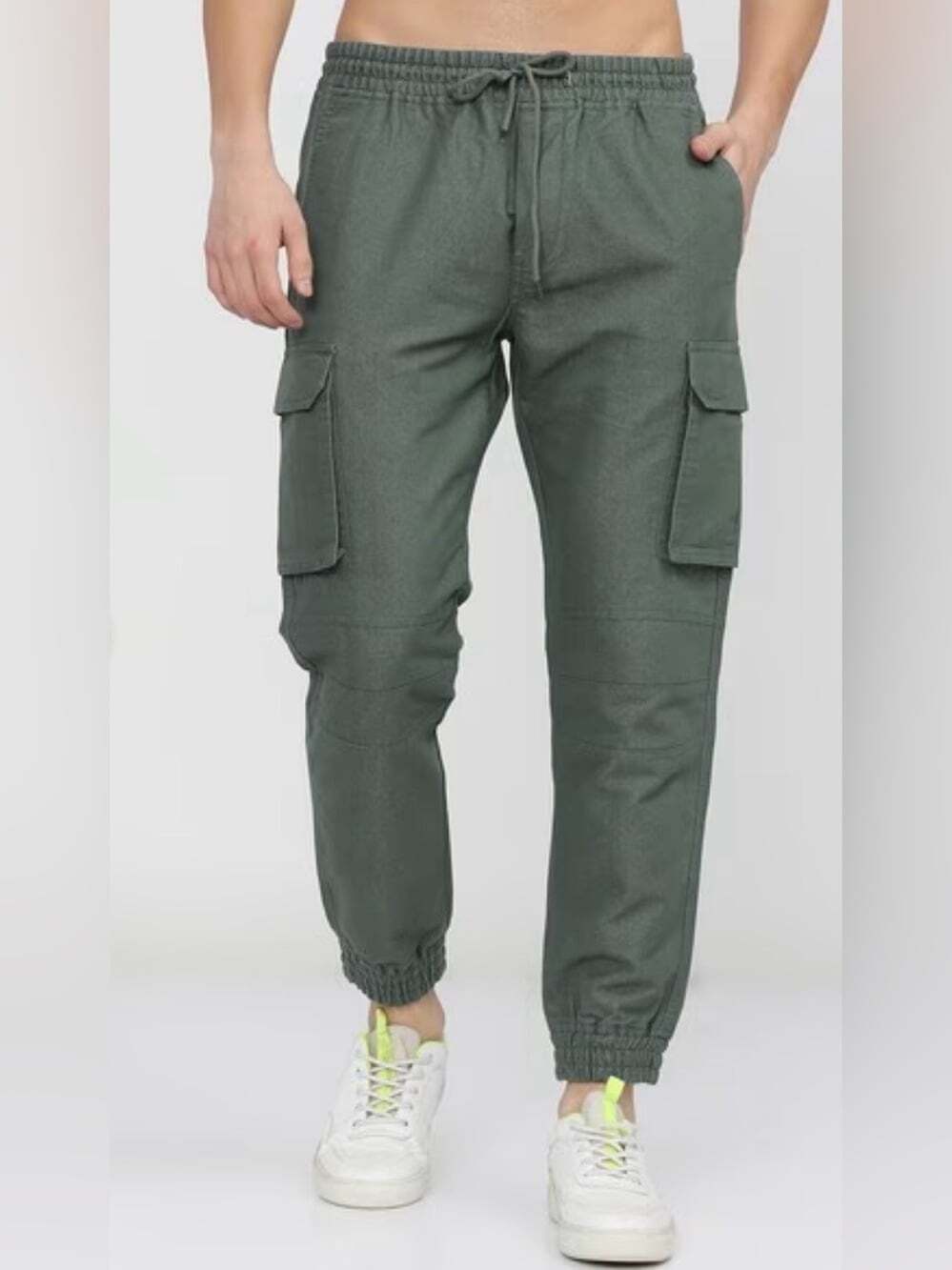 Men’s Army Green Ketch Joggers in Relaxed Fit Size 32